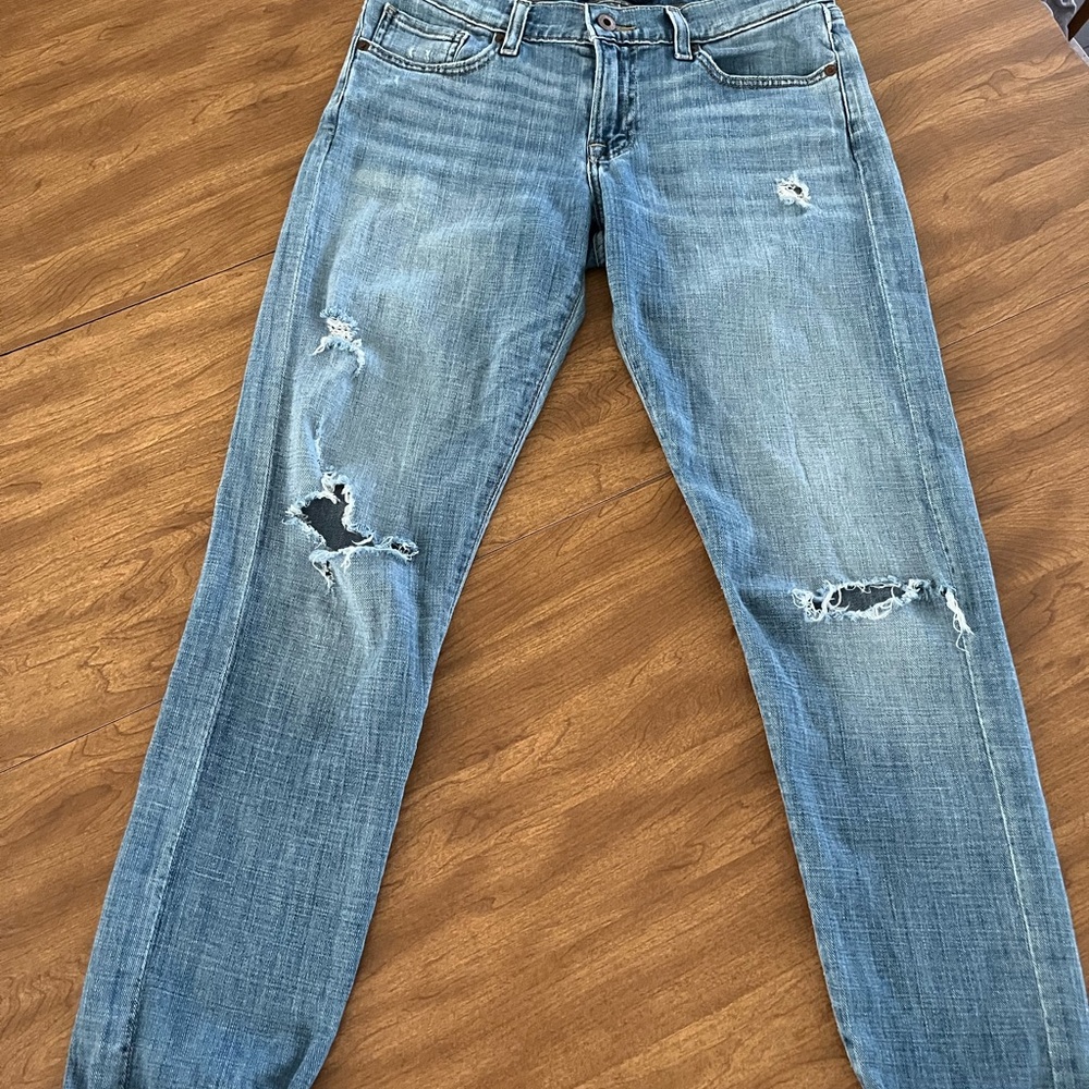 Lucky Brand Light Blue Distressed Boyfriend Jeans